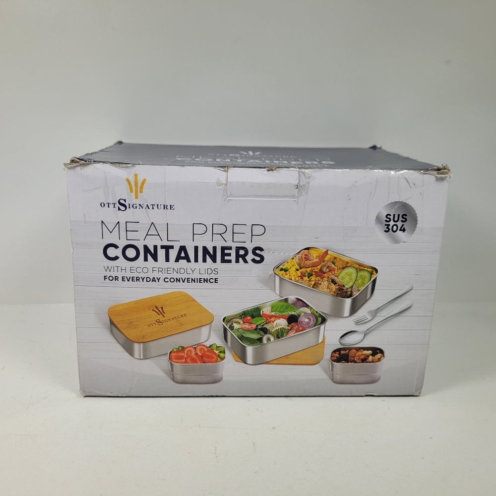 Signature Eco-Friendly Meal Prep Containers - Silver and Gold